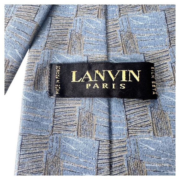 LANVIN PARIS TIE CRAVATE SILK FRANCE BLUE‎ - Picture 4 of 4